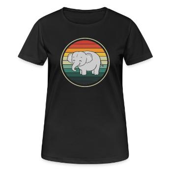 Elefant Elefanten - Frauen T-Shirt atmungsaktiv - Schwarz - Vorne - AI Model Female 172 light (172cm)