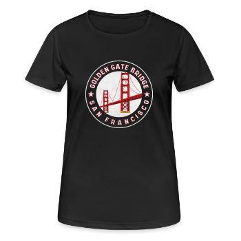 Pont Golden Gate San Francisco - T-shirt respirant Femme - noir - Devant - AI Model Female 172 light (172cm)