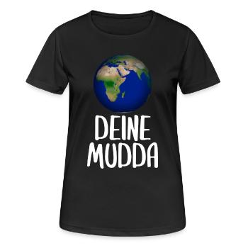 Weltkugel Schriftkunst Motiv - Frauen T-Shirt atmungsaktiv - Schwarz - Vorne - AI Model Female 172 light (172cm)