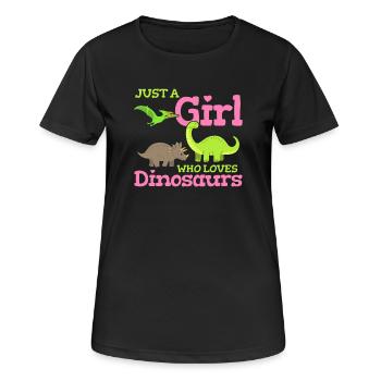 Dinosaurier Dinosaurier-Liebhaber - Frauen T-Shirt atmungsaktiv - Schwarz - Vorne - AI Model Female 172 light (172cm)