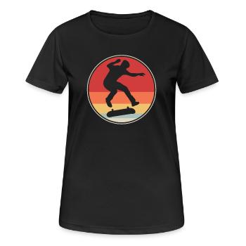 Skateboarder Skateboard Vintage - Frauen T-Shirt atmungsaktiv - Schwarz - Vorne - AI Model Female 172 light (172cm)