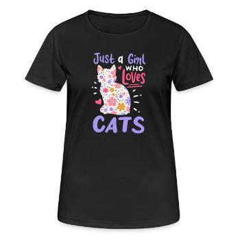 Katzen Katzenliebhaber - Frauen T-Shirt atmungsaktiv - Schwarz - Vorne - AI Model Female 172 light (172cm)