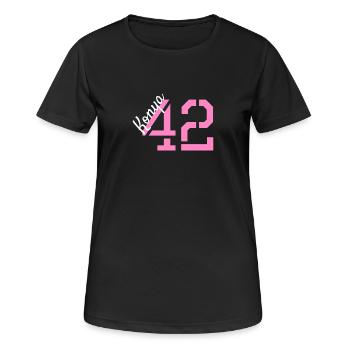 Konya 42 Kennzeichen Türkei - Frauen T-Shirt atmungsaktiv - Schwarz - Vorne - AI Model Female 172 light (172cm)