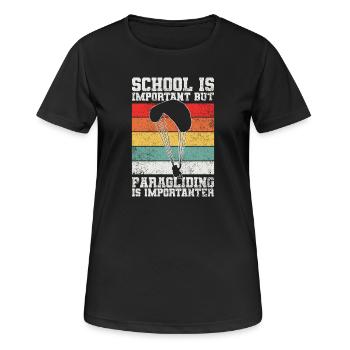 Gleitschirmfliegen Paragliding - Frauen T-Shirt atmungsaktiv - Schwarz - Vorne - AI Model Female 172 light (172cm)
