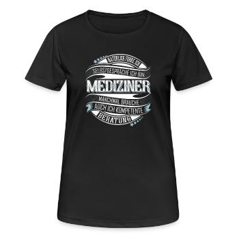 Mediziner - Frauen T-Shirt atmungsaktiv - Schwarz - Vorne - AI Model Female 172 light (172cm)