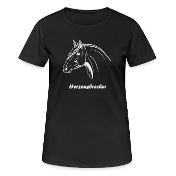 Andalusier Portrait Herzensbrecher - Frauen T-Shirt atmungsaktiv - Schwarz - Vorne - AI Model Female 172 light (172cm)