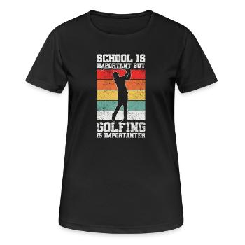 Golfer Golfspieler - Frauen T-Shirt atmungsaktiv - Schwarz - Vorne - AI Model Female 172 light (172cm)