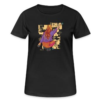 Le joueur de boule lance une tenue de boule de boule pour les boules - T-shirt respirant Femme - noir - Devant - AI Model Female 172 light (172cm)
