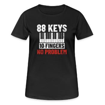 Klavier Pianist - Frauen T-Shirt atmungsaktiv - Schwarz - Vorne - AI Model Female 172 light (172cm)