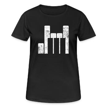 Klavier Pianist - Frauen T-Shirt atmungsaktiv - Schwarz - Vorne - AI Model Female 172 light (172cm)