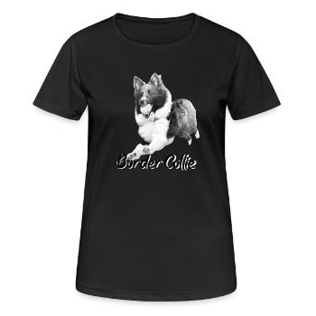 Sheltie Border Collie Hunde Collie Rassehund - Frauen T-Shirt atmungsaktiv - Schwarz - Vorne - AI Model Female 172 light (172cm)