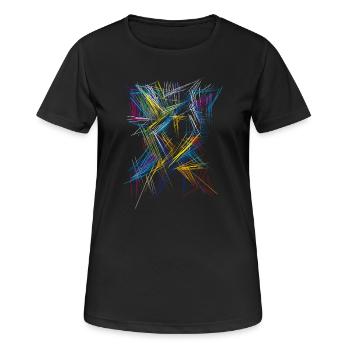 Futurism Abstract - 3D Pattern - Women's Breathable T-Shirt - black - Front - AI Model Female 172 light (172cm)