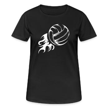 Voleyball Feuerball Symbol icon Illustration Logo - Frauen T-Shirt atmungsaktiv - Schwarz - Vorne - AI Model Female 172 light (172cm)