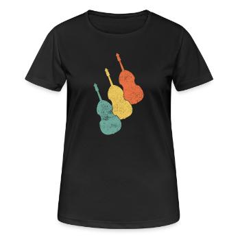 Kontrabass Bassist - Frauen T-Shirt atmungsaktiv - Schwarz - Vorne - AI Model Female 172 light (172cm)