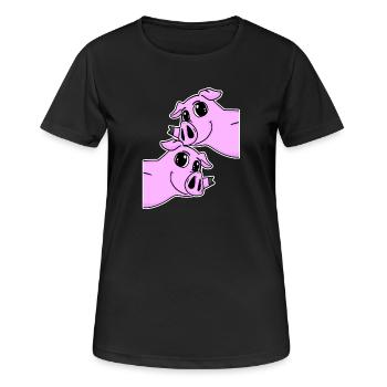 Pig Pigs - Women's Breathable T-Shirt - black - Front - AI Model Female 172 light (172cm)
