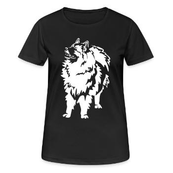 Wolfsspitz "Black Edition" - Women's Breathable T-Shirt - black - Front - AI Model Female 172 light (172cm)