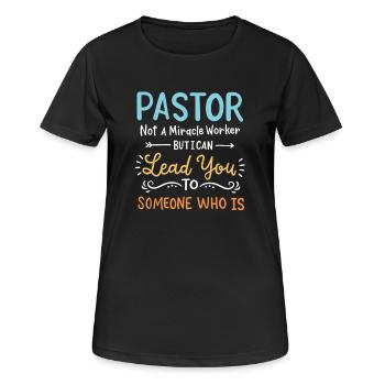 Pfarrer Priester - Frauen T-Shirt atmungsaktiv - Schwarz - Vorne - AI Model Female 172 light (172cm)