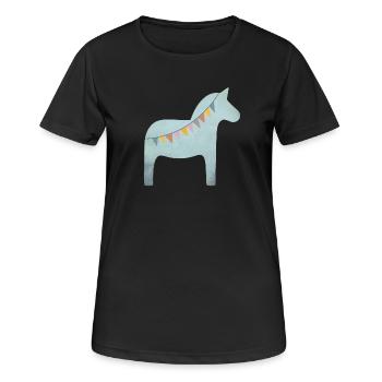 Dala Horse Pennant Pastel Horse Scandinavian Hygge - Women's Breathable T-Shirt - black - Front - AI Model Female 172 light (172cm)