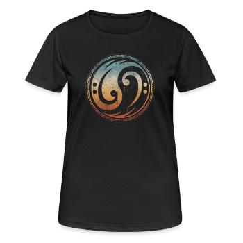 Bass Bass Wrench Yin Yang Bass pour bassiste - T-shirt respirant Femme - noir - Devant - AI Model Female 172 light (172cm)