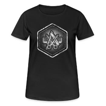 Symbol with scissors, razor and comb - hairdresser - Women's Breathable T-Shirt - black - Front - AI Model Female 172 light (172cm)