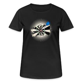 jeu de fléchettes radiant avec flèche de fléchette bleue - T-shirt respirant Femme - noir - Devant - AI Model Female 172 light (172cm)