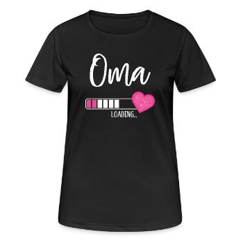 Oma Loading Herz Enkelin Mädchen Werdende Oma - Frauen T-Shirt atmungsaktiv - Schwarz - Vorne - AI Model Female 172 light (172cm)