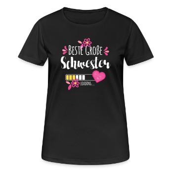 Beste Große Schwester Loading - Frauen T-Shirt atmungsaktiv - Schwarz - Vorne - AI Model Female 172 light (172cm)