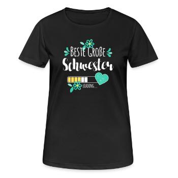 Beste Große Schwester Loading - Frauen T-Shirt atmungsaktiv - Schwarz - Vorne - AI Model Female 172 light (172cm)
