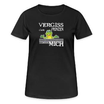 Frosch König textile Geschenkidee - Frauen T-Shirt atmungsaktiv - Schwarz - Vorne - AI Model Female 172 light (172cm)
