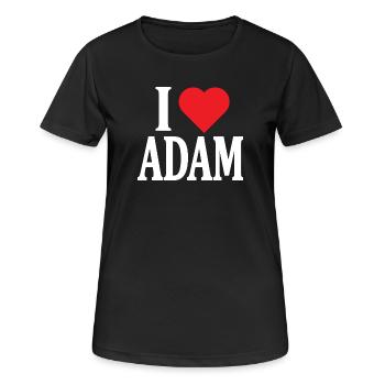T-shirt I love Adam I love Adam t-shirt - Women's Breathable T-Shirt - black - Front - AI Model Female 172 light (172cm)