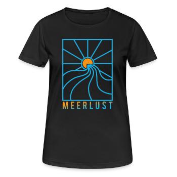 Mehr Lust auf Meer - Frauen T-Shirt atmungsaktiv - Schwarz - Vorne - AI Model Female 172 light (172cm)