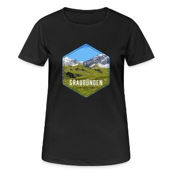Panorama alpin des Grisons - T-shirt respirant Femme - noir - Devant - AI Model Female 172 light (172cm)