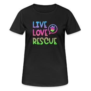 Suchhund Rettungshund Diensthund Pfote - Frauen T-Shirt atmungsaktiv - Schwarz - Vorne - AI Model Female 172 light (172cm)