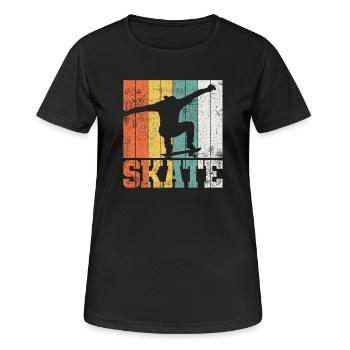 Skateboarden Skateboarder - Frauen T-Shirt atmungsaktiv - Schwarz - Vorne - AI Model Female 172 light (172cm)