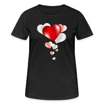 pot-pourri ballon lumineux du cœur - T-shirt respirant Femme - noir - Devant - AI Model Female 172 light (172cm)