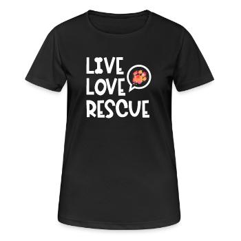 Rettungshund Suchhund Diensthund Pfote - Frauen T-Shirt atmungsaktiv - Schwarz - Vorne - AI Model Female 172 light (172cm)