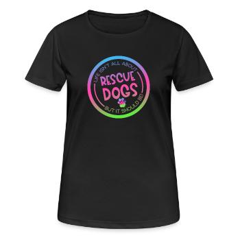 Rettungshund Suchhund Diensthund Pfote - Frauen T-Shirt atmungsaktiv - Schwarz - Vorne - AI Model Female 172 light (172cm)