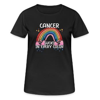 Cancer Awareness Rainbow Sucks In Every Color - Women's Breathable T-Shirt - black - Front - AI Model Female 172 light (172cm)
