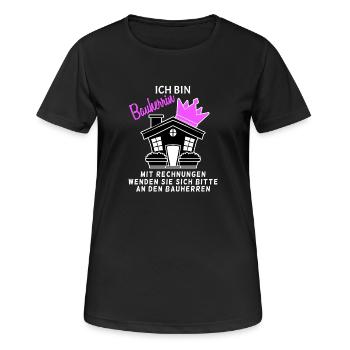 Bauherrin Hausbau - Frauen T-Shirt atmungsaktiv - Schwarz - Vorne - AI Model Female 172 light (172cm)