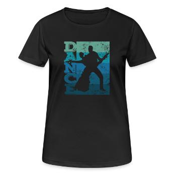 Tournoi de danse de couple Danse Vintage latino-américaine - T-shirt respirant Femme - noir - Devant - AI Model Female 172 light (172cm)