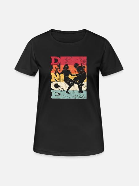 Boogie Woogie Swing Tanzen Retro Farben Vintage - Frauen T-Shirt atmungsaktiv - Schwarz