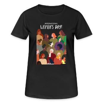 Journée internationale de la femme | 8mars - T-shirt respirant Femme - noir - Devant - AI Model Female 172 light (172cm)