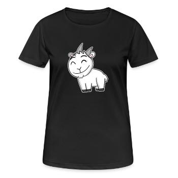 Ziegenbock Bock - Frauen T-Shirt atmungsaktiv - Schwarz - Vorne - AI Model Female 172 light (172cm)
