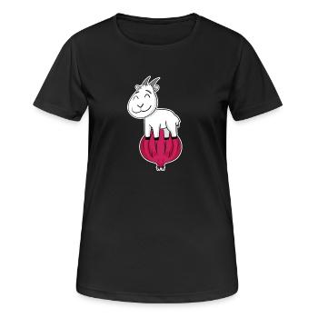 Zwiebel Ziege Ziegenbock - Frauen T-Shirt atmungsaktiv - Schwarz - Vorne - AI Model Female 172 light (172cm)