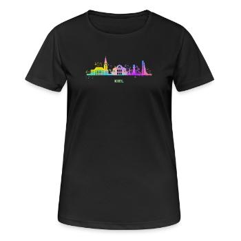 Kiel Skyline Bunt Kiel Allemagne du Nord - T-shirt respirant Femme - noir - Devant - AI Model Female 172 light (172cm)