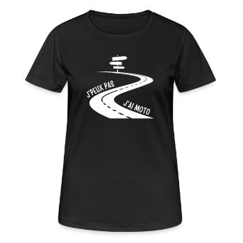 moto, moto sport, moto humour - T-shirt respirant Femme - noir - Devant - AI Model Female 172 light (172cm)