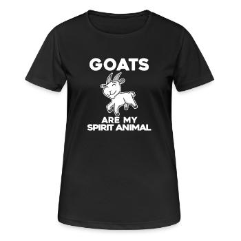 Ziege Ziegenbock Bock - Frauen T-Shirt atmungsaktiv - Schwarz - Vorne - AI Model Female 172 light (172cm)