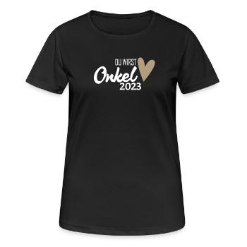 Onkel 2023 - Onkel werden - Frauen T-Shirt atmungsaktiv - Schwarz - Vorne - AI Model Female 172 light (172cm)