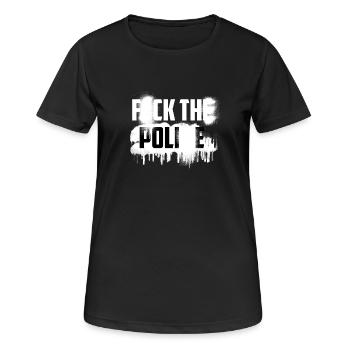 F*CK THE POLI*E - Women's Breathable T-Shirt - black - Front - AI Model Female 172 light (172cm)