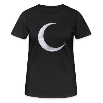 delicate shimmering silver moon - Women's Breathable T-Shirt - black - Front - AI Model Female 172 light (172cm)